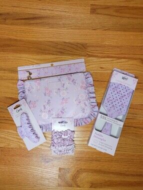 NWT LoveShackFancy Limited Edition Hair Accessory & Pouch Set Hibiscus Floral
